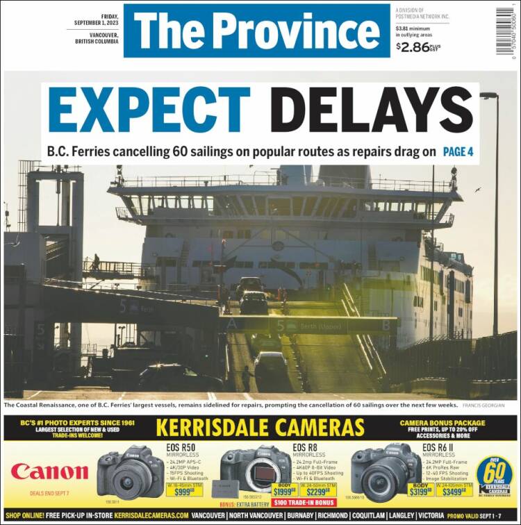 Portada de The Province (Canad&aacute;)