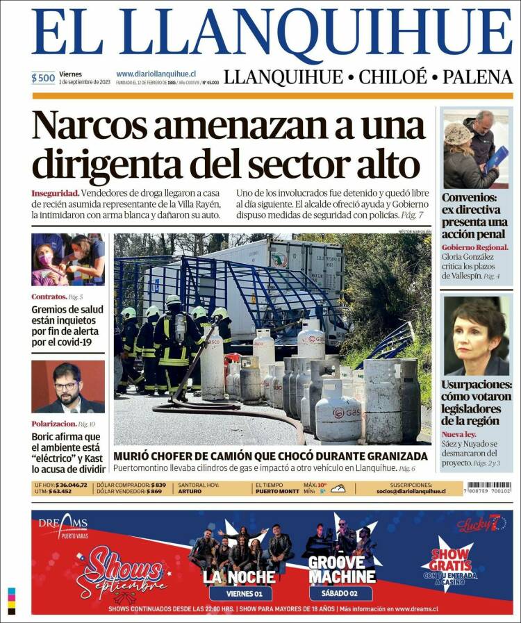 Portada de El Llanquihue (Chile)