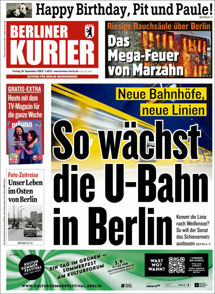 Portada de Berliner Kurier - Startseite BK (Alemania)