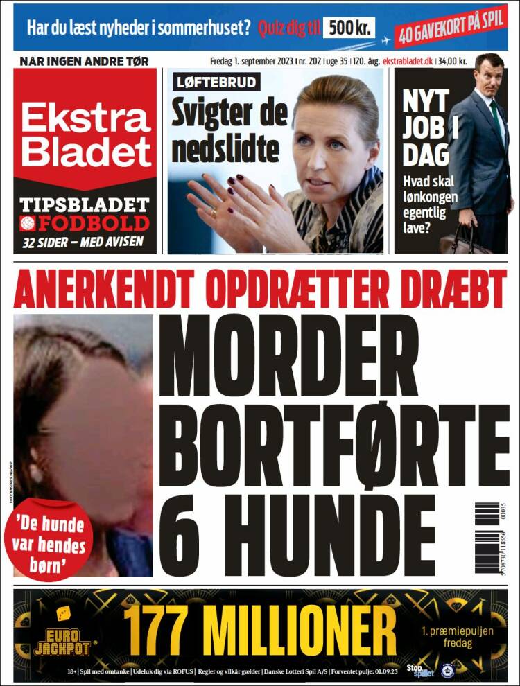 Portada de Ekstra Bladet (Dinamarca)