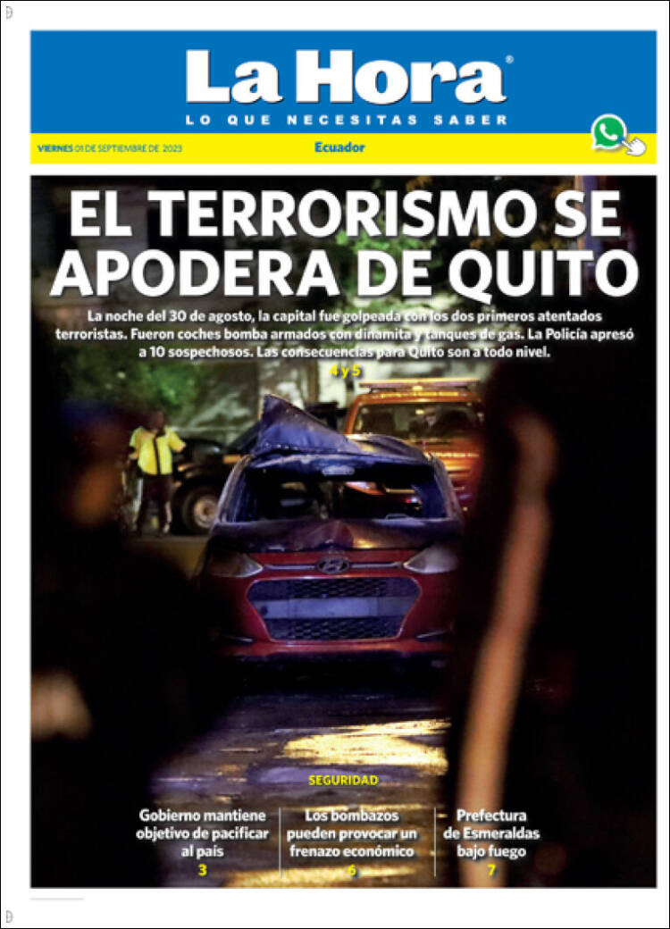 Portada de La Hora - Ecuador (Ecuador)