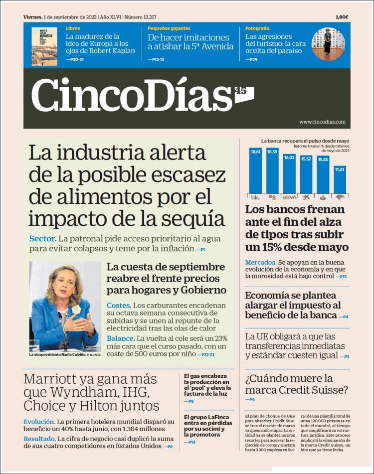 Portada de Cinco Días (Espa&ntilde;a)