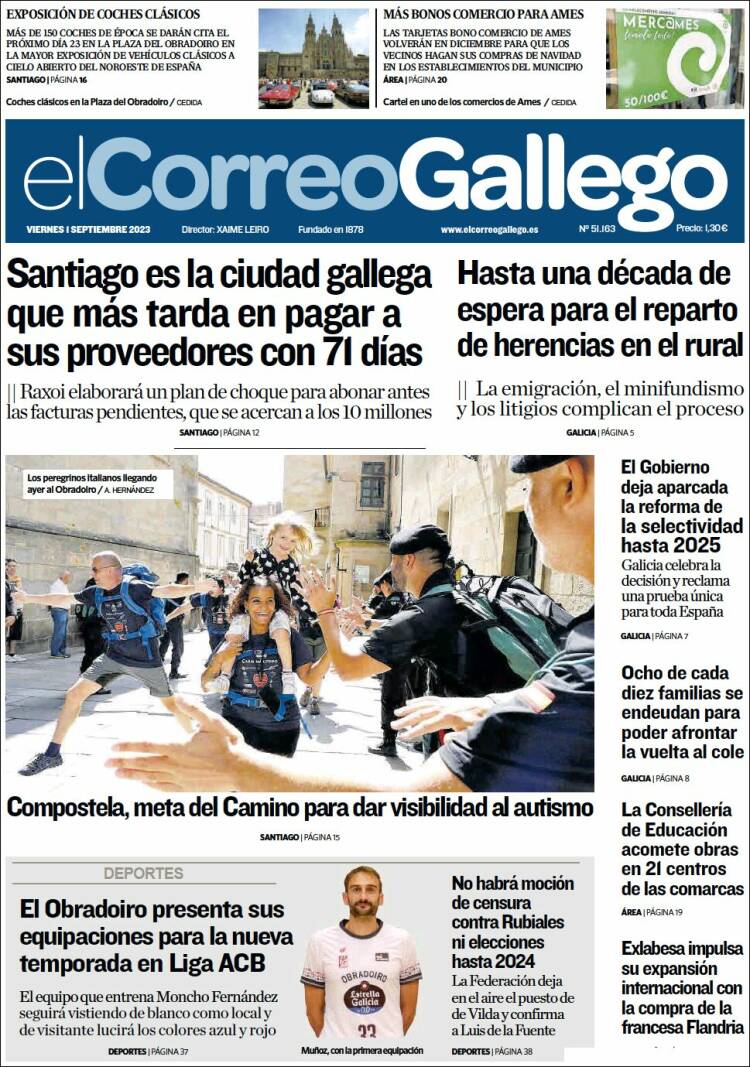 Portada de El Correo Gallego (Espa&ntilde;a)