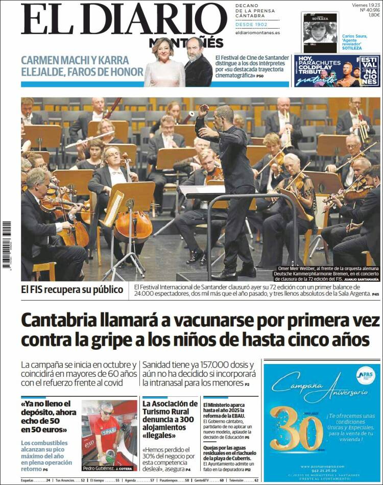 Portada de El Diario Montañés (Espa&ntilde;a)
