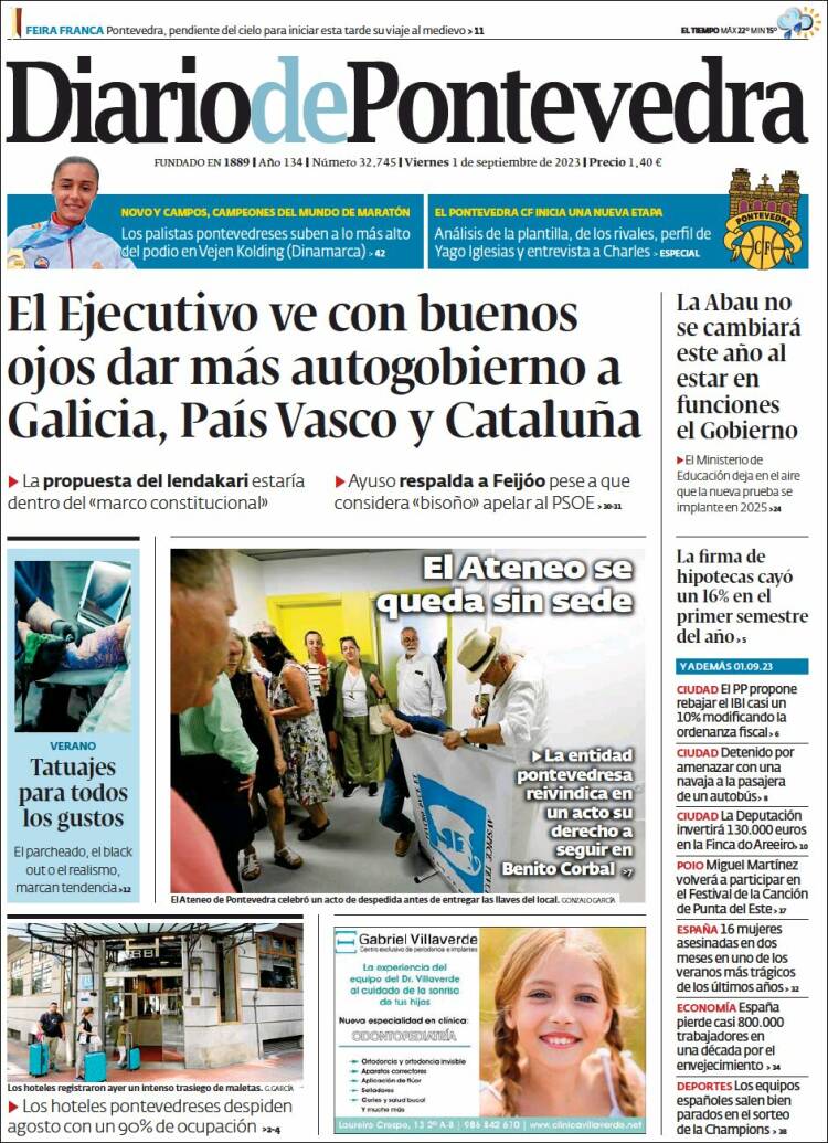 Portada de Diario de Pontevedra (Espa&ntilde;a)