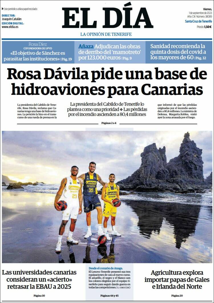 Portada de El Día (Espa&ntilde;a)