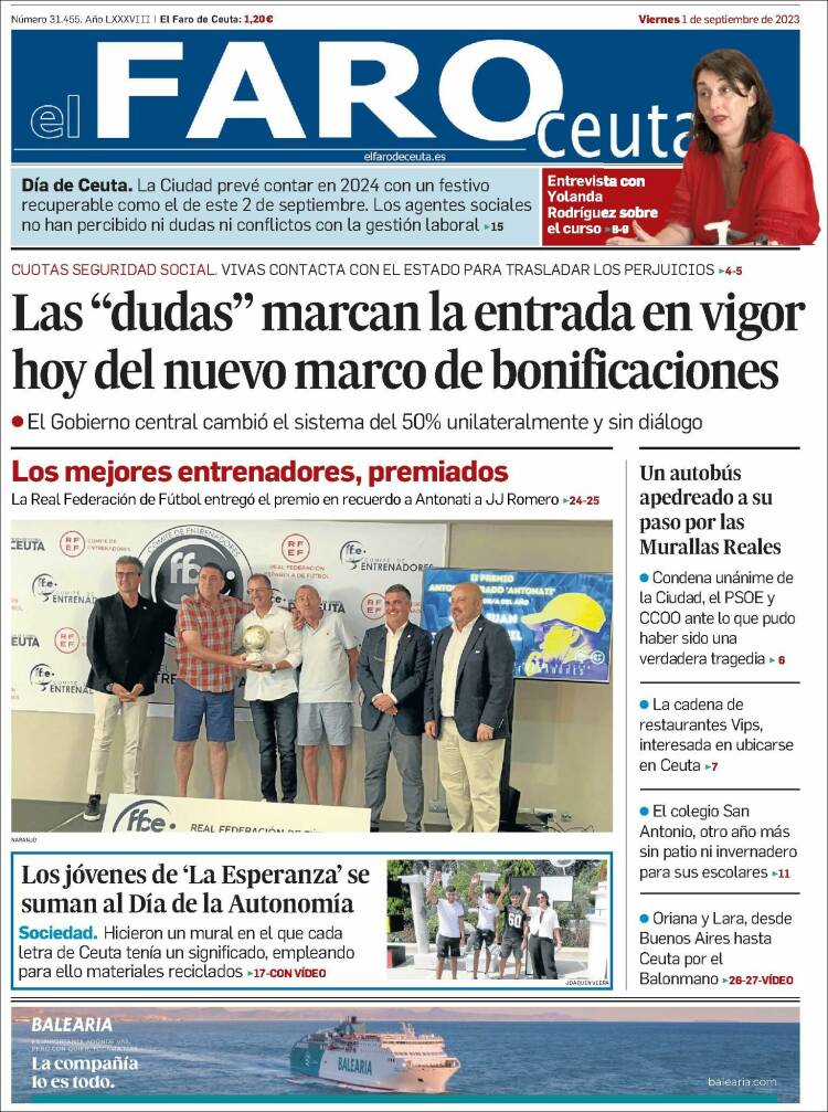 Portada de El Faro de Ceuta (Espa&ntilde;a)