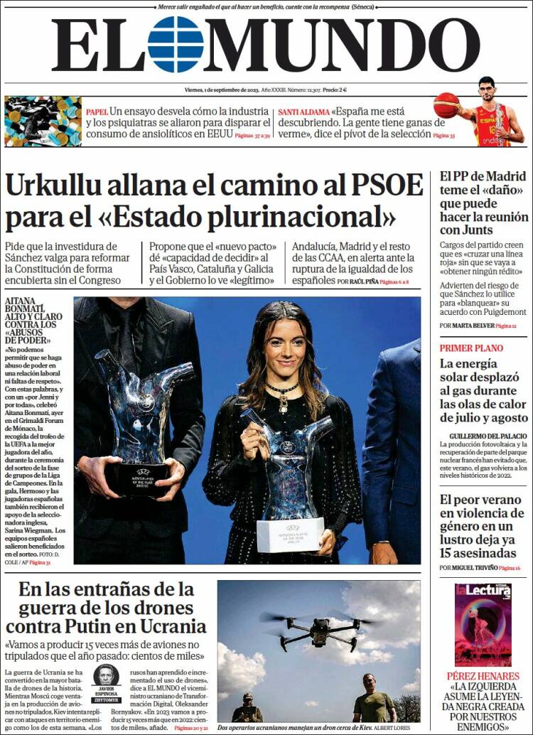 Portada de El Mundo (Espa&ntilde;a)
