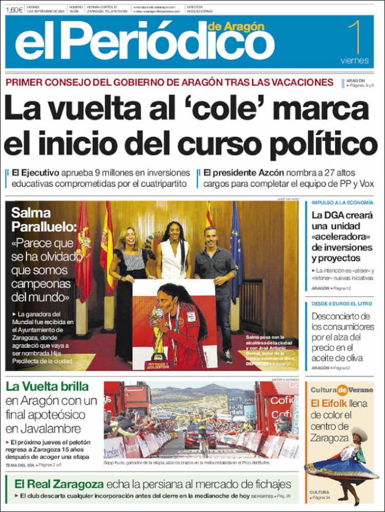 Portada de El Periódico de Aragón (Espa&ntilde;a)