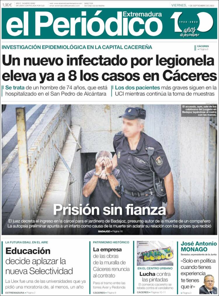 Portada de El Periódico de Extremadura (Espa&ntilde;a)
