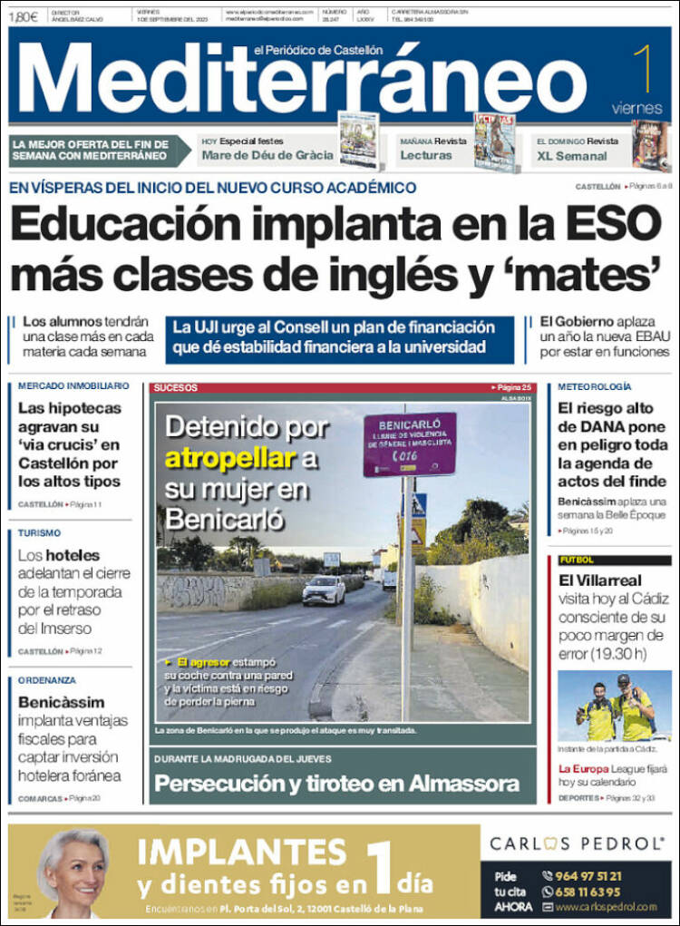 Portada de El Periódico Mediterraneo (Espa&ntilde;a)