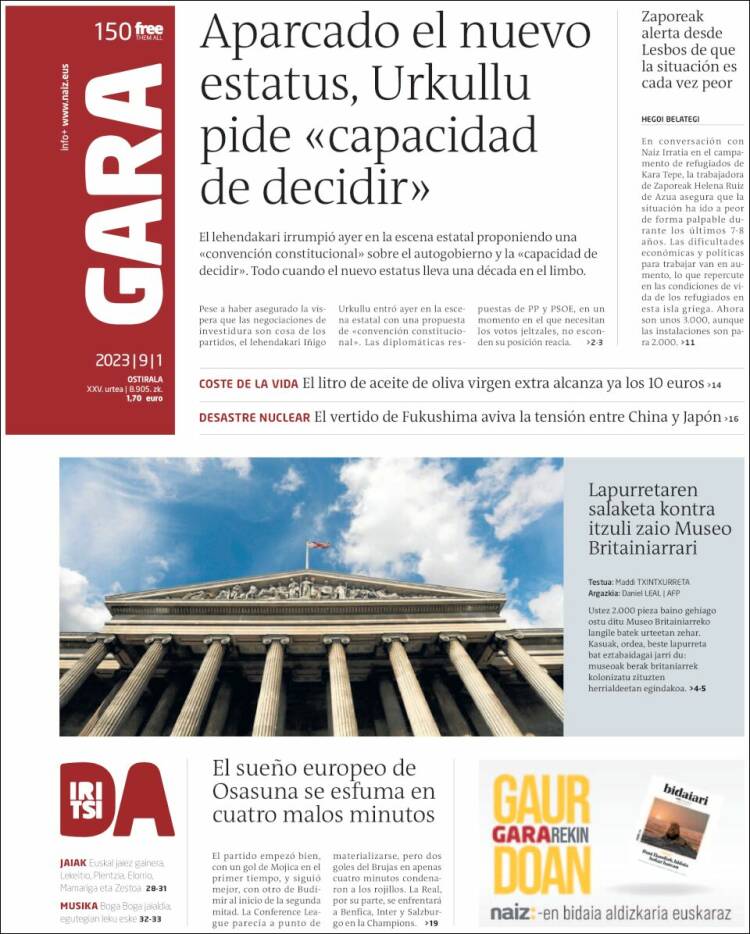 Portada de Gara (Espa&ntilde;a)