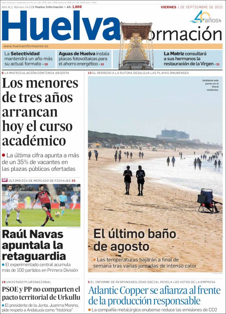 Portada de Huelva Información (Espa&ntilde;a)