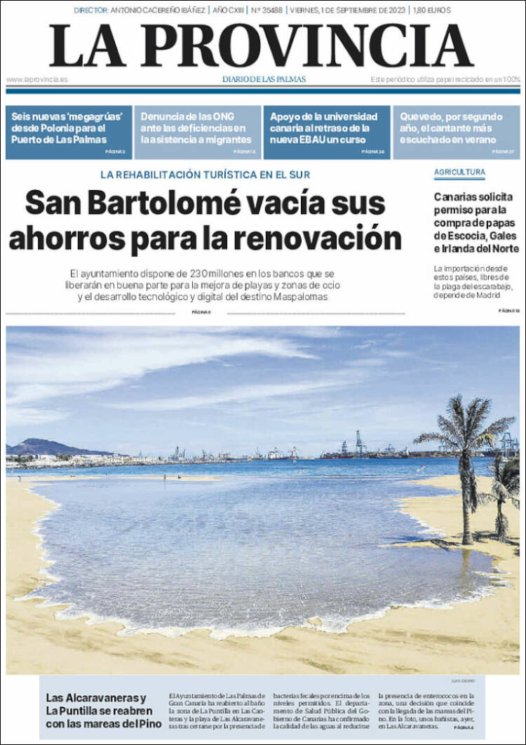Portada de La Provincia (Espa&ntilde;a)