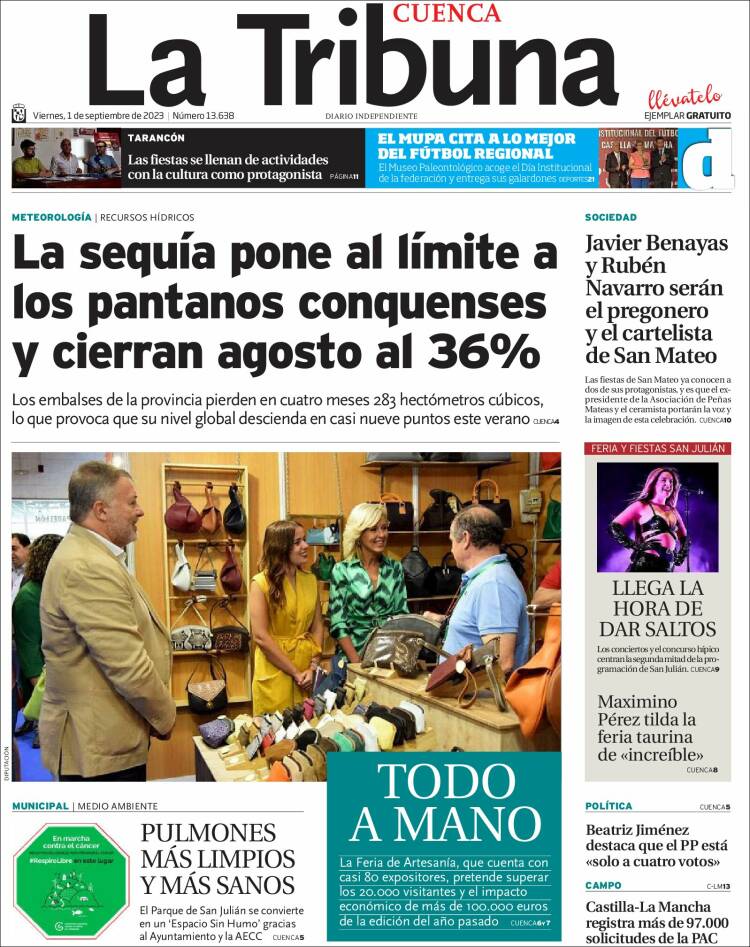 Portada de La Tribuna de Cuenca (Espa&ntilde;a)