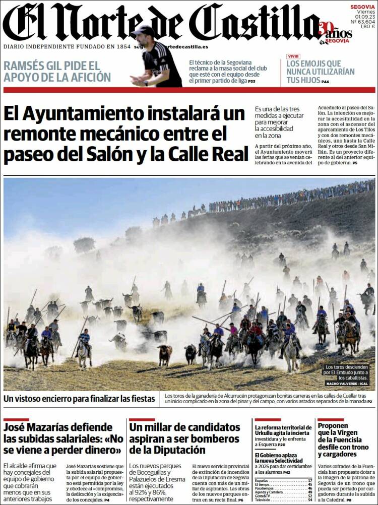 Portada de Norte de Castilla - Segovia (Espa&ntilde;a)