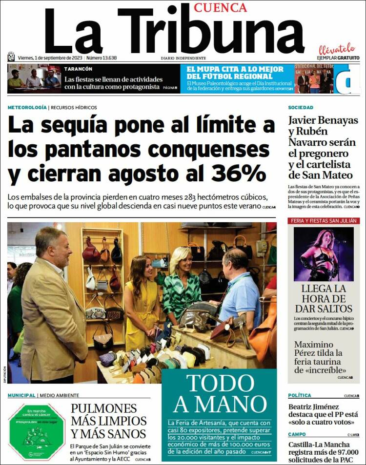 Portada de La Tribuna de Cuenca (Espa&ntilde;a)
