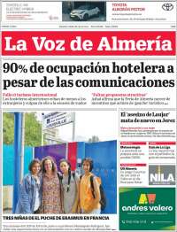 Portada de La Voz de Almería (Espa&ntilde;a)