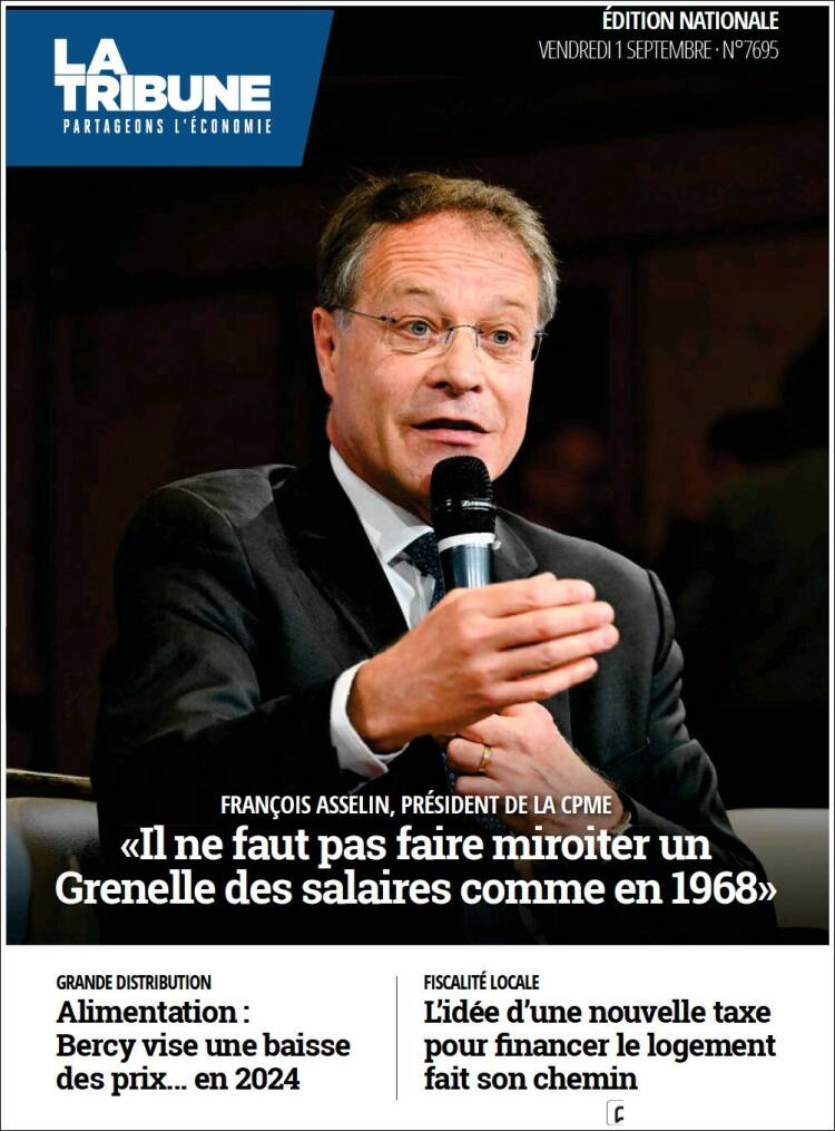 Portada de La Tribune (Francia)