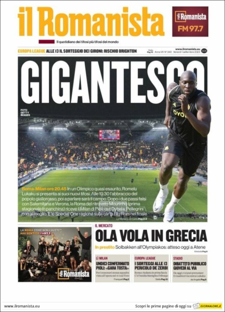 Portada de Romanista (Italia)