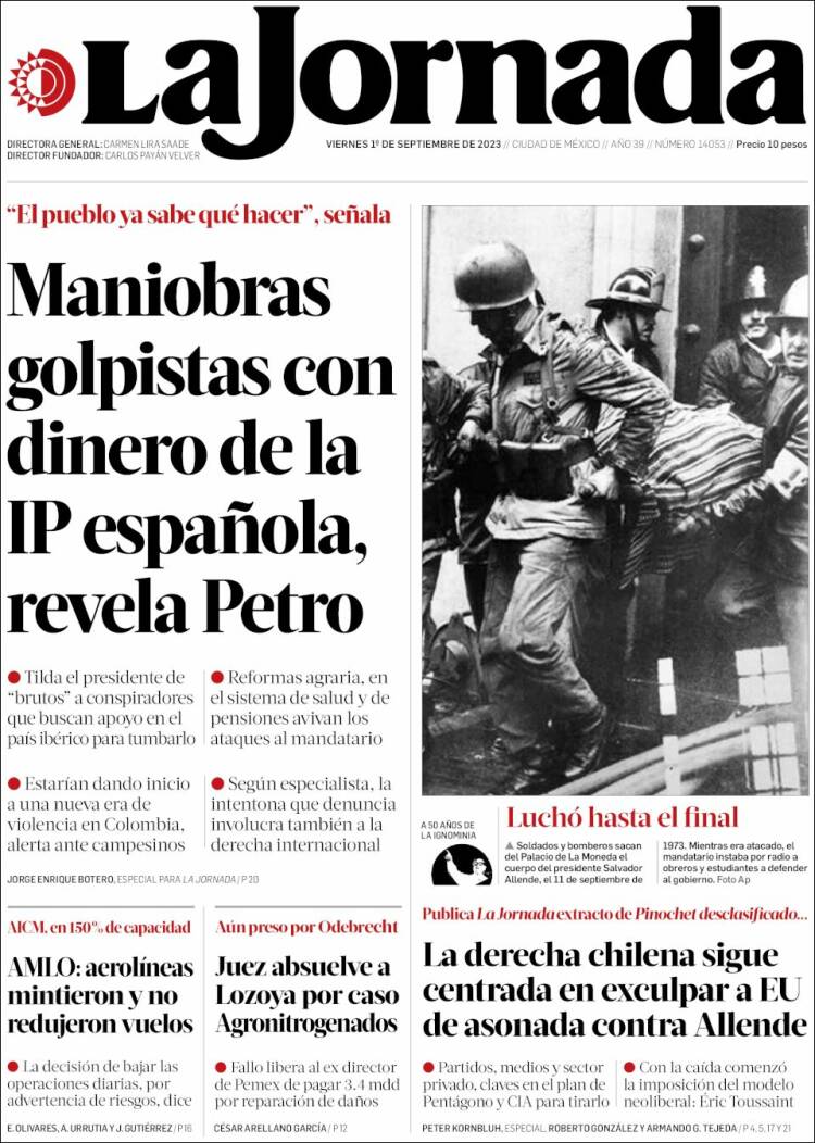 Portada de La Jornada (M&eacute;xico)