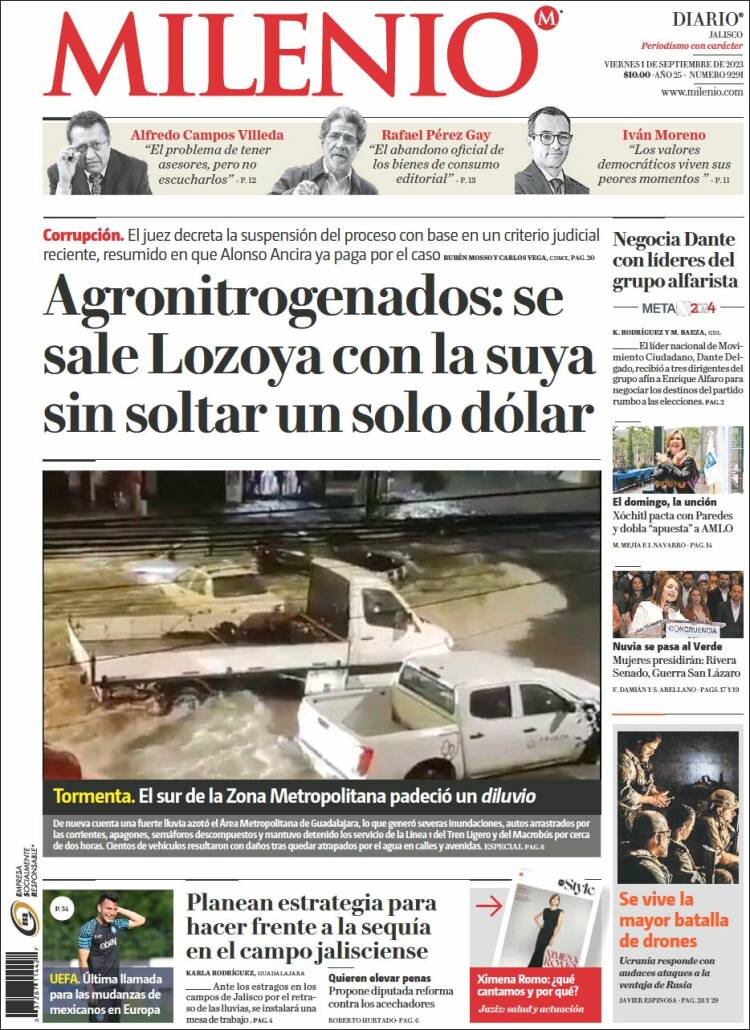 Portada de Milenio - Jalisco (M&eacute;xico)