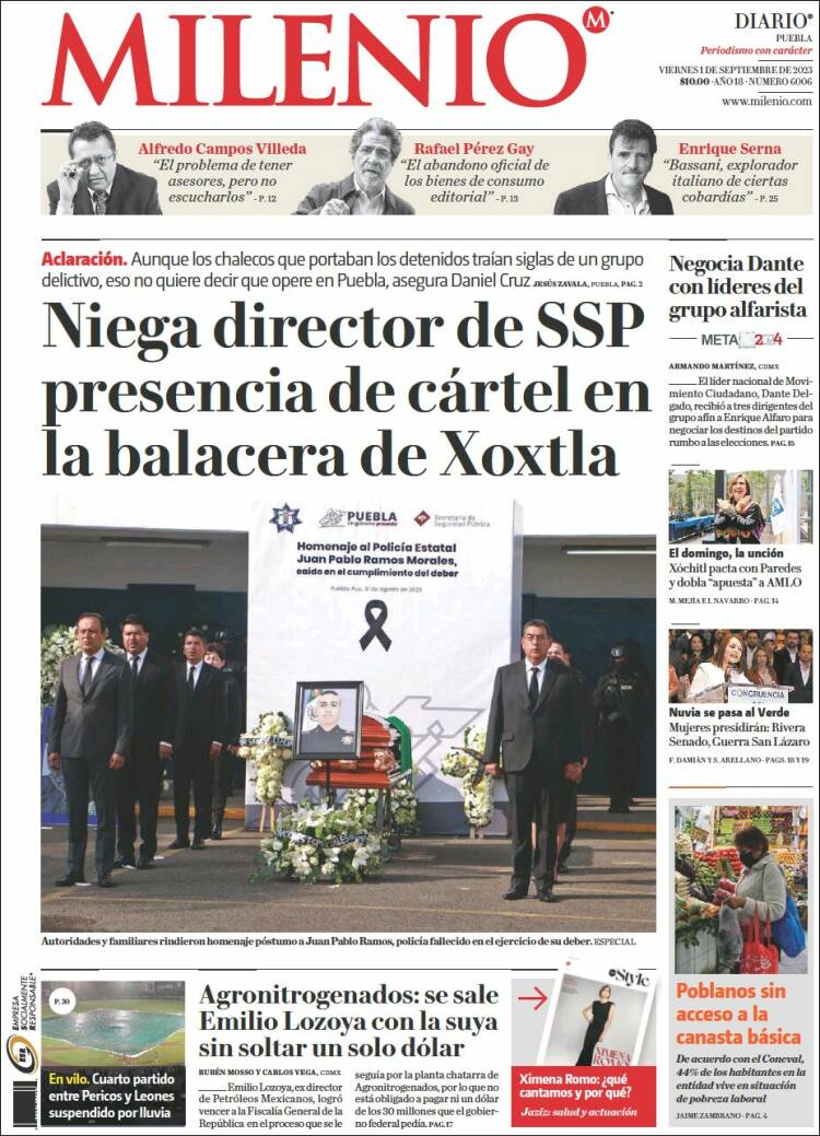 Portada de Milenio de Puebla (M&eacute;xico)