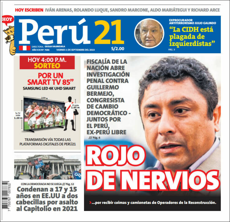 Portada de Perú 21 (Per&uacute;)