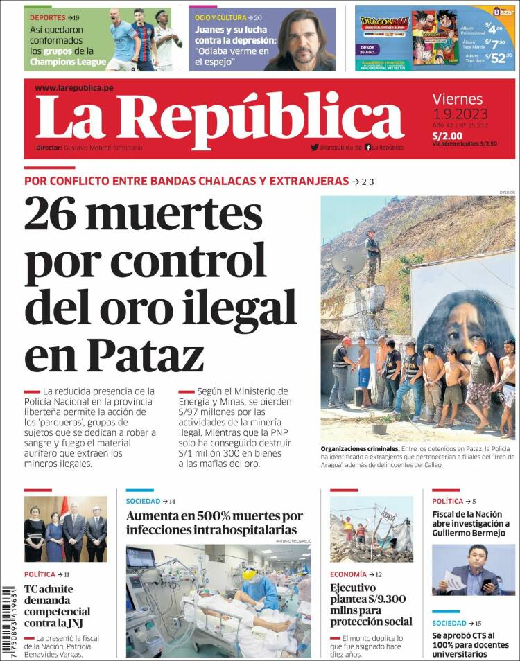 Portada de La Republica (Per&uacute;)