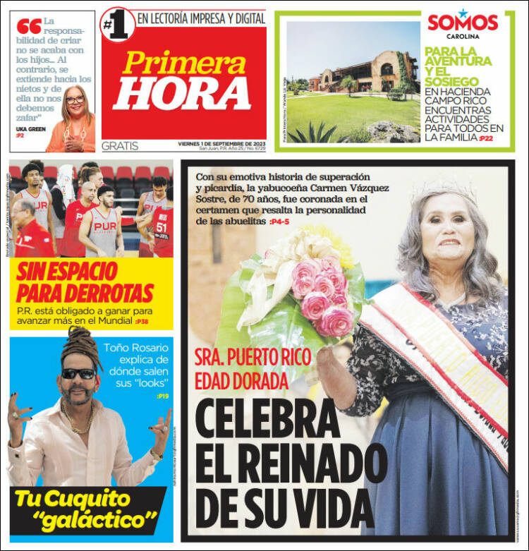 Portada de Primera Hora (Puerto Rico)