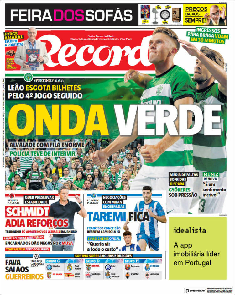 Portada de Record (Portugal)