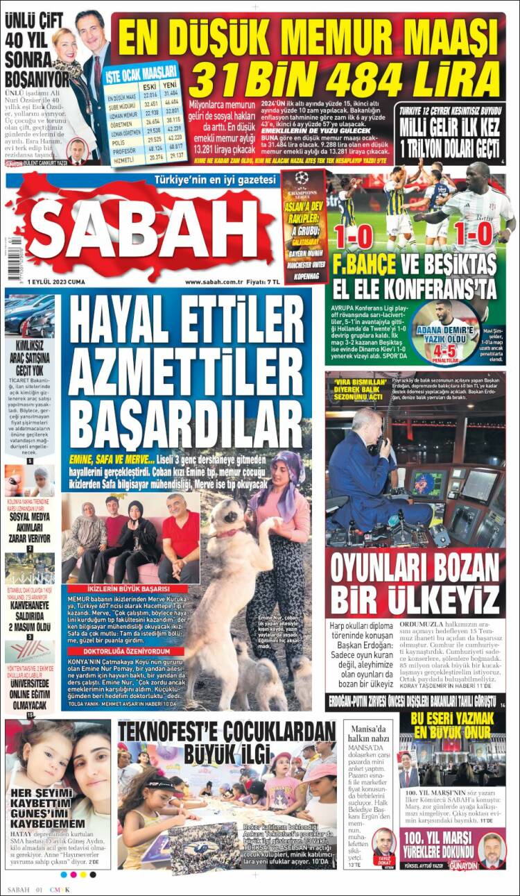 Portada de Sabah (Turqu&iacute;a)