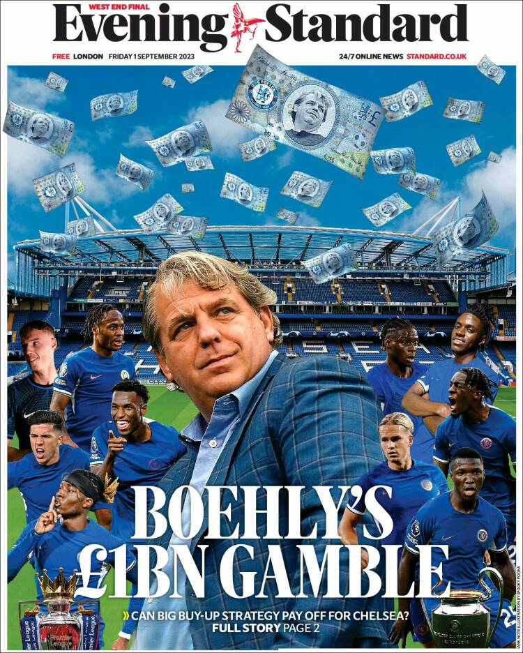 Portada de Evening Standard (Reino Unido)