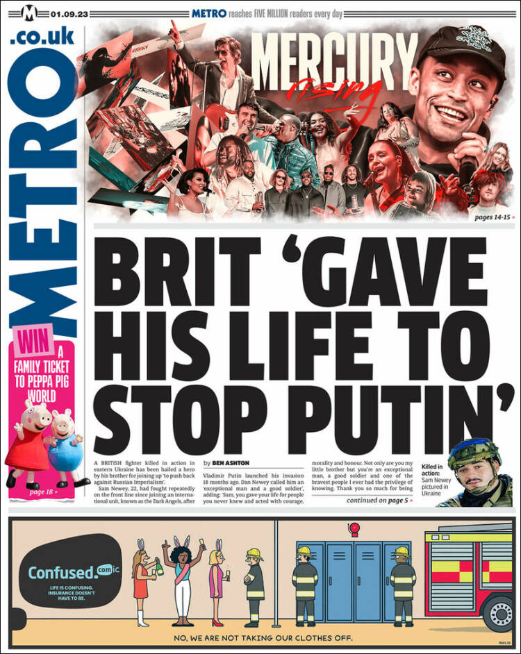 Portada de Metro (Reino Unido)