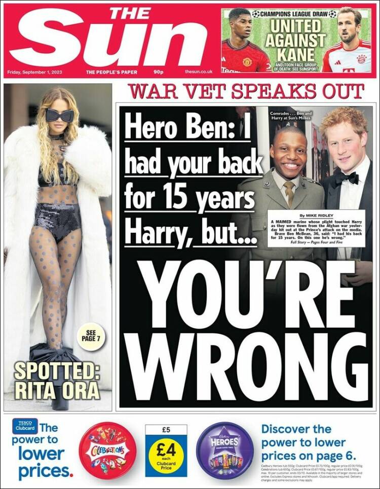 Portada de The Sun (Reino Unido)