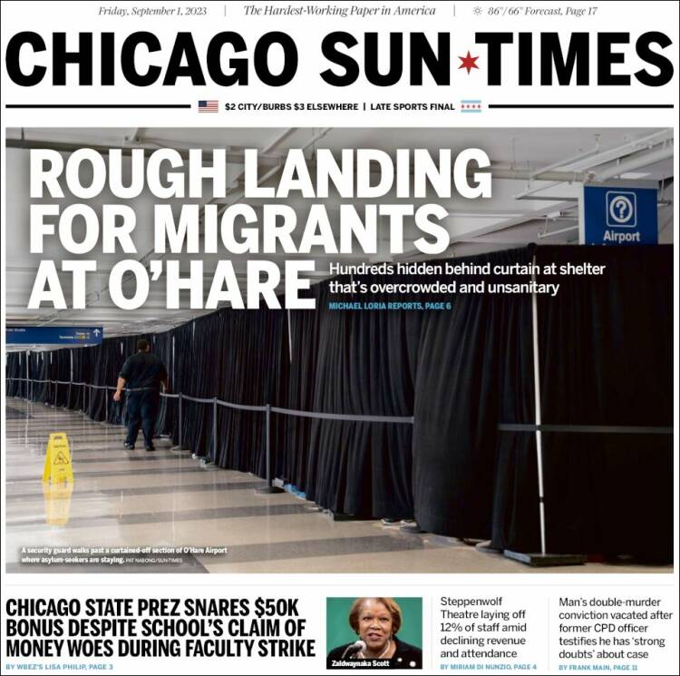 Portada de Chicago Sun-Times (USA)