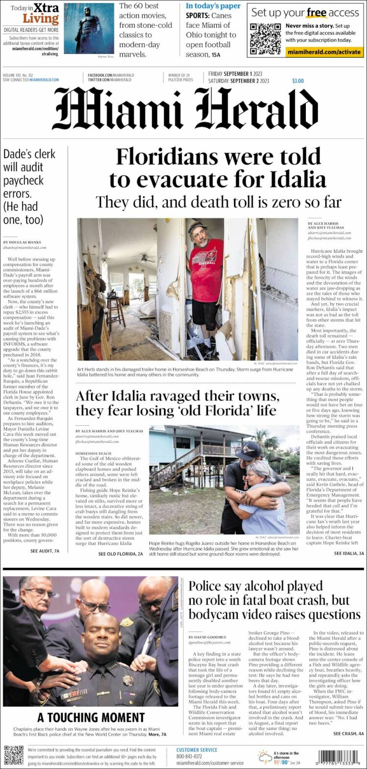 Portada de Miami Herald (USA)