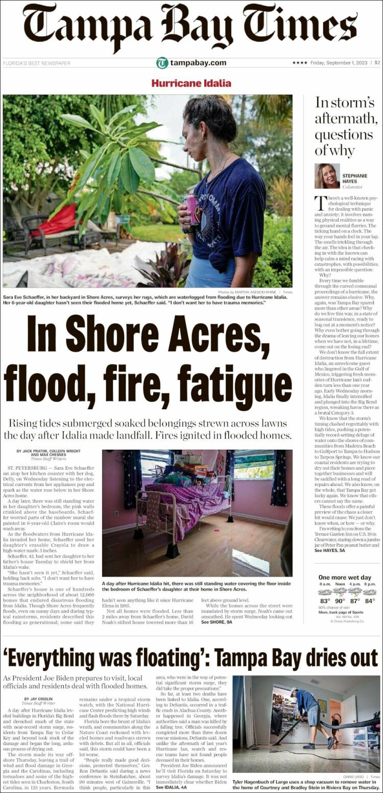 Portada de Tampa Bay Times (USA)