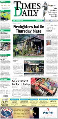 Portada de Times Daily (USA)