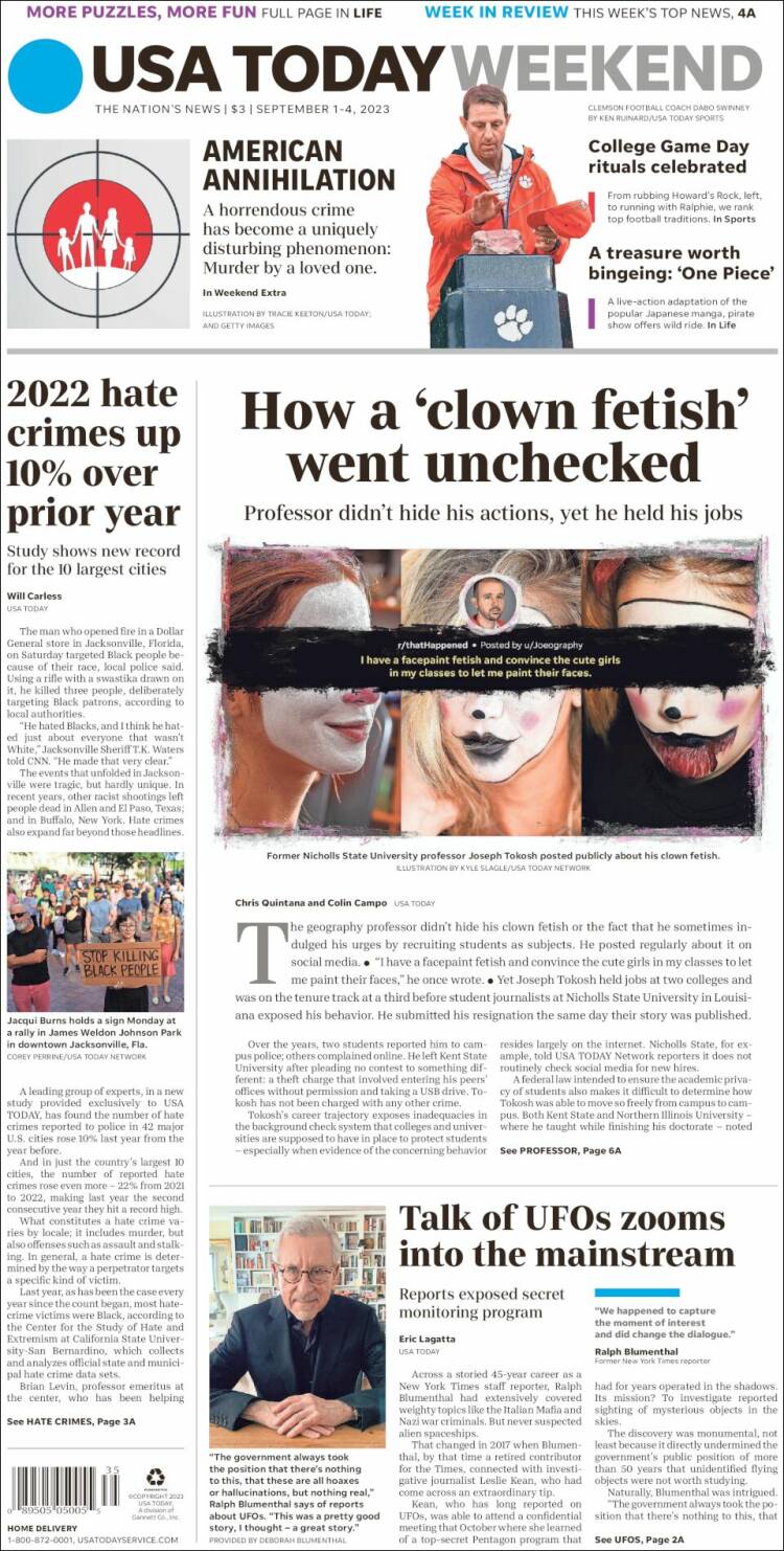 Portada de USA Today (USA)