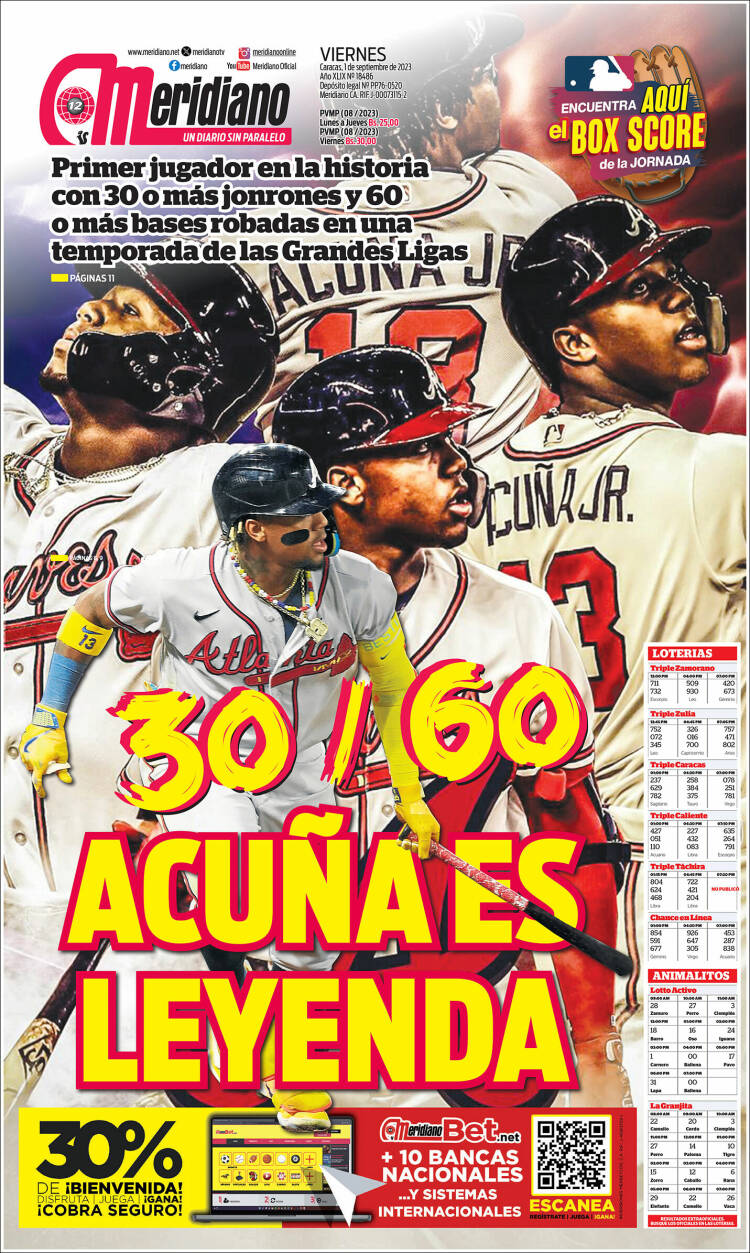 Portada de Meridiano (Venezuela)