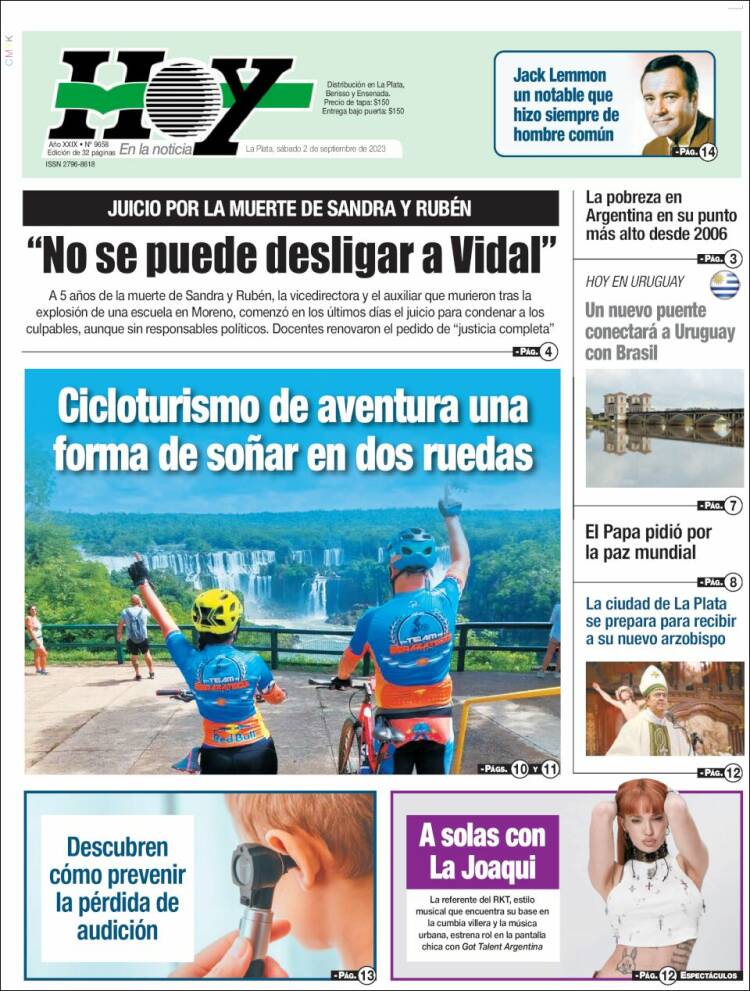 Portada de Diario Hoy (Argentina)