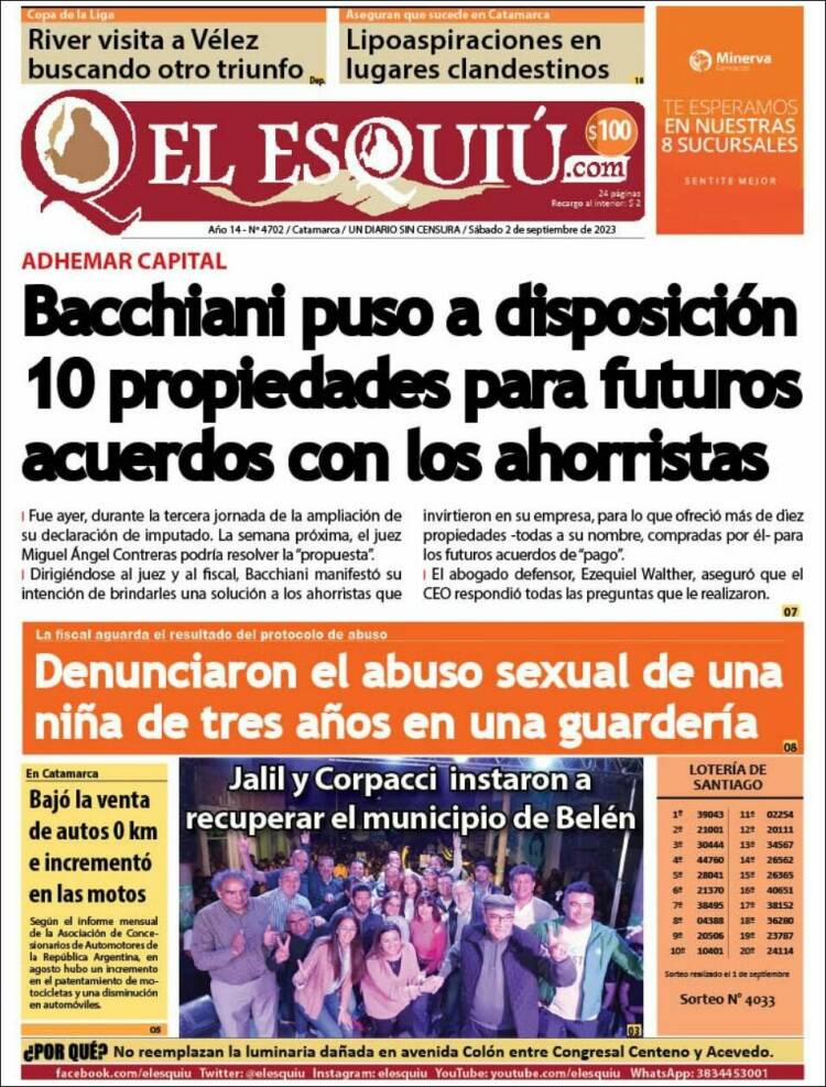Portada de El Esquiu (Argentina)