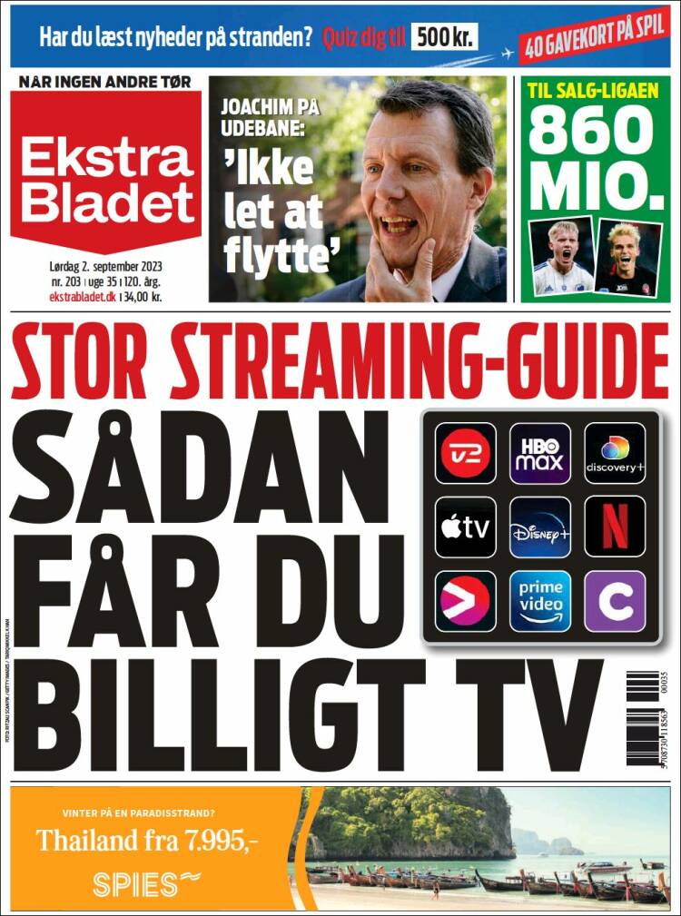 Portada de Ekstra Bladet (Dinamarca)