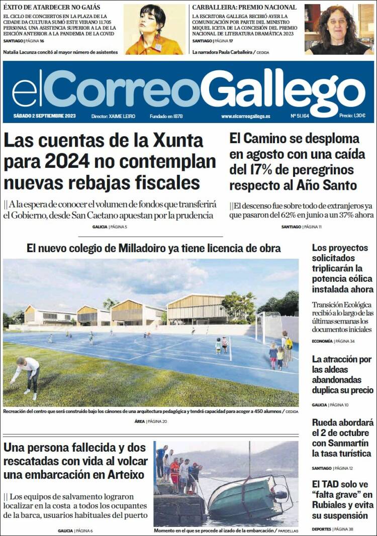 Portada de El Correo Gallego (España)