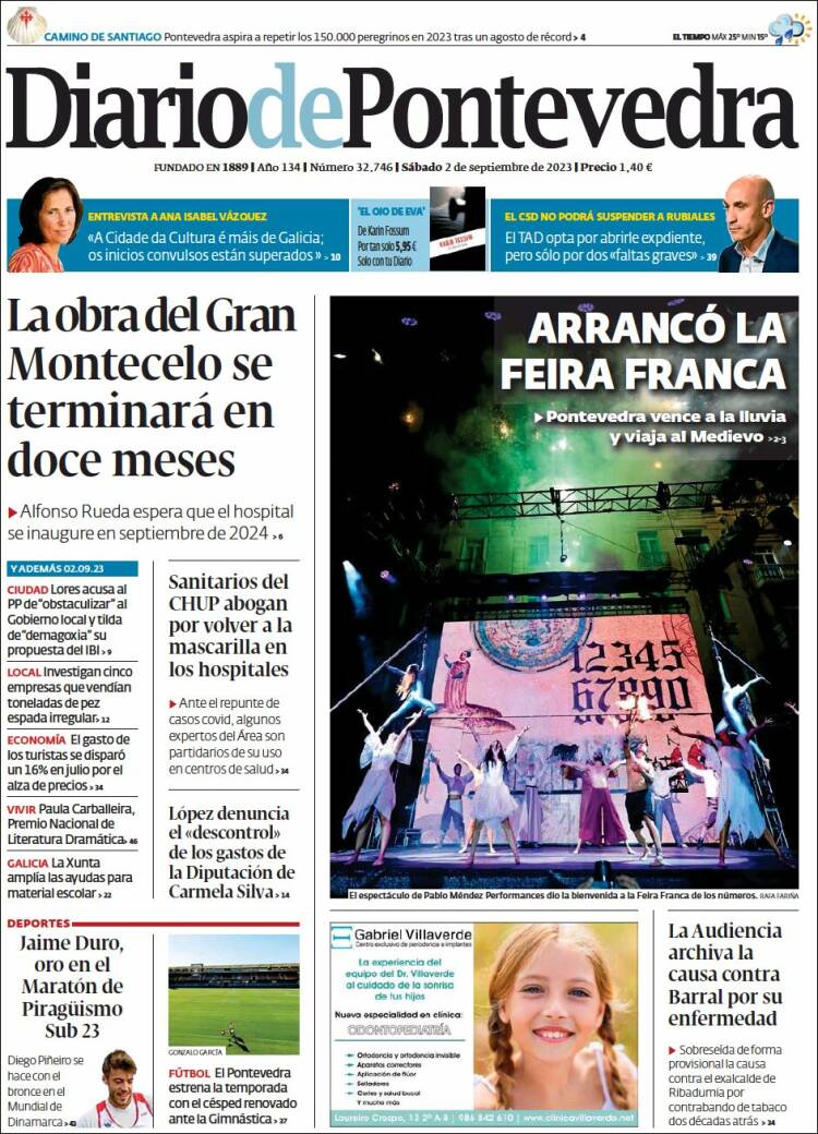 Portada de Diario de Pontevedra (España)