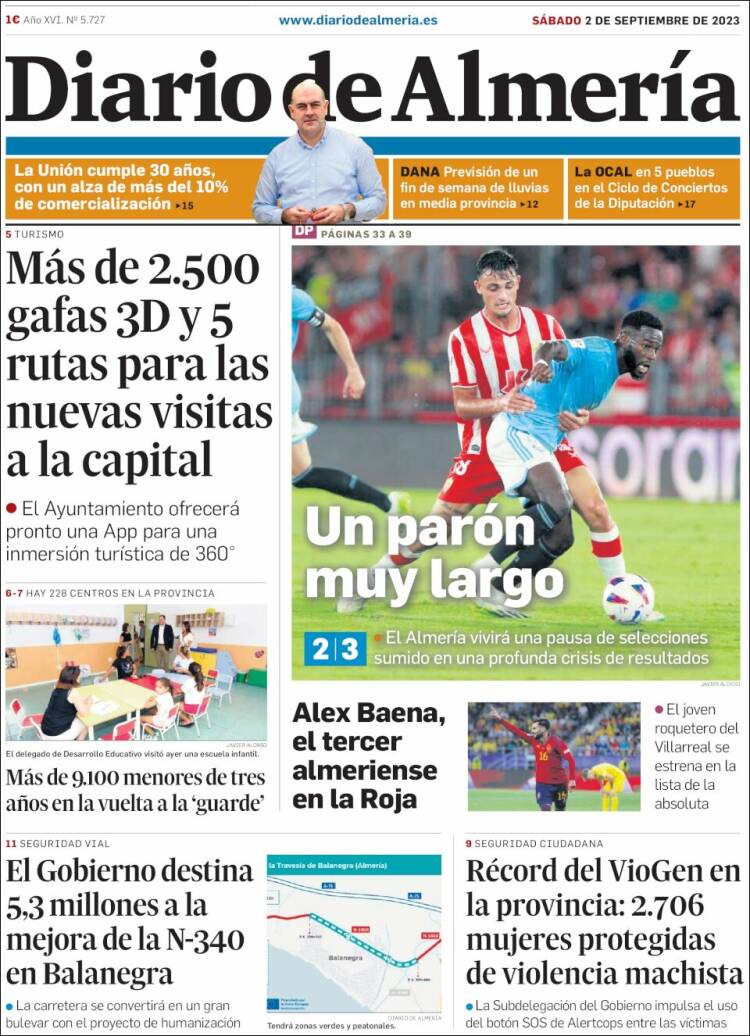 Portada de Diario de Almería (España)