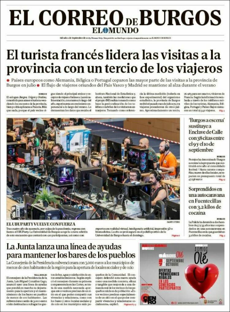 Portada de El Correo de Burgos (España)