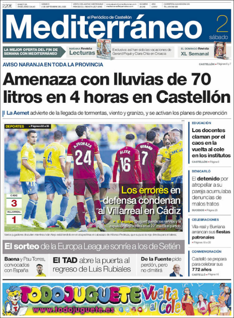 Portada de El Periódico Mediterraneo (España)