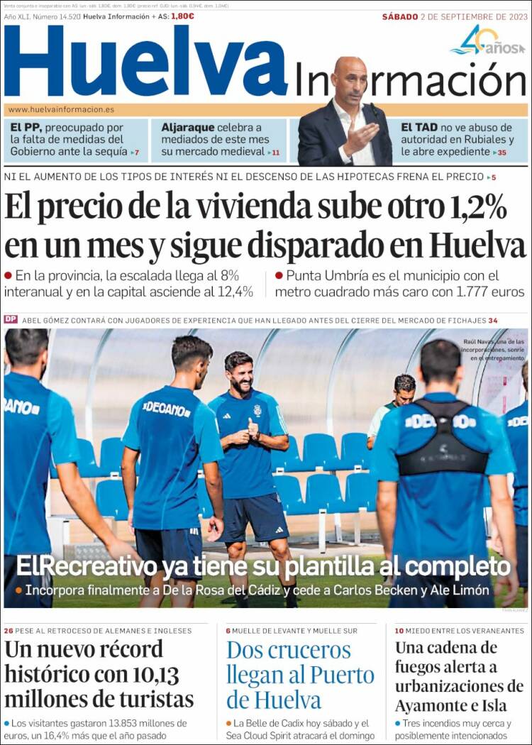 Portada de Huelva Información (España)